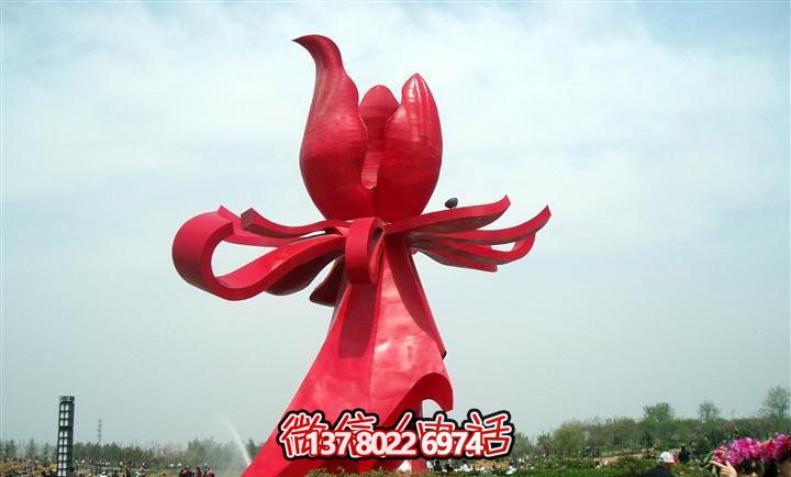 大型紅色不銹鋼雕塑紫荊花，給你的廣場(chǎng)帶來(lái)美景