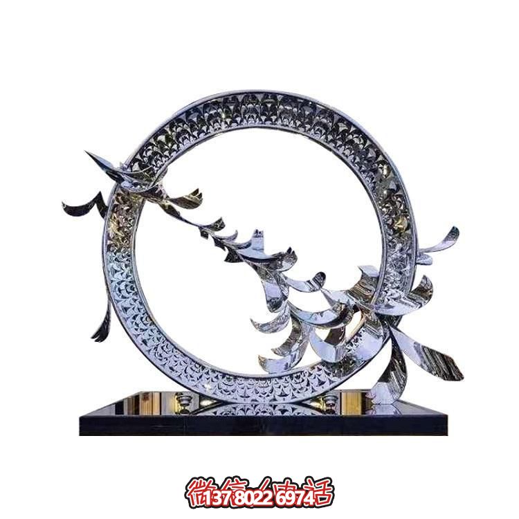 不銹鋼創意鴿子圓環擺件，裝點戶外園林景觀