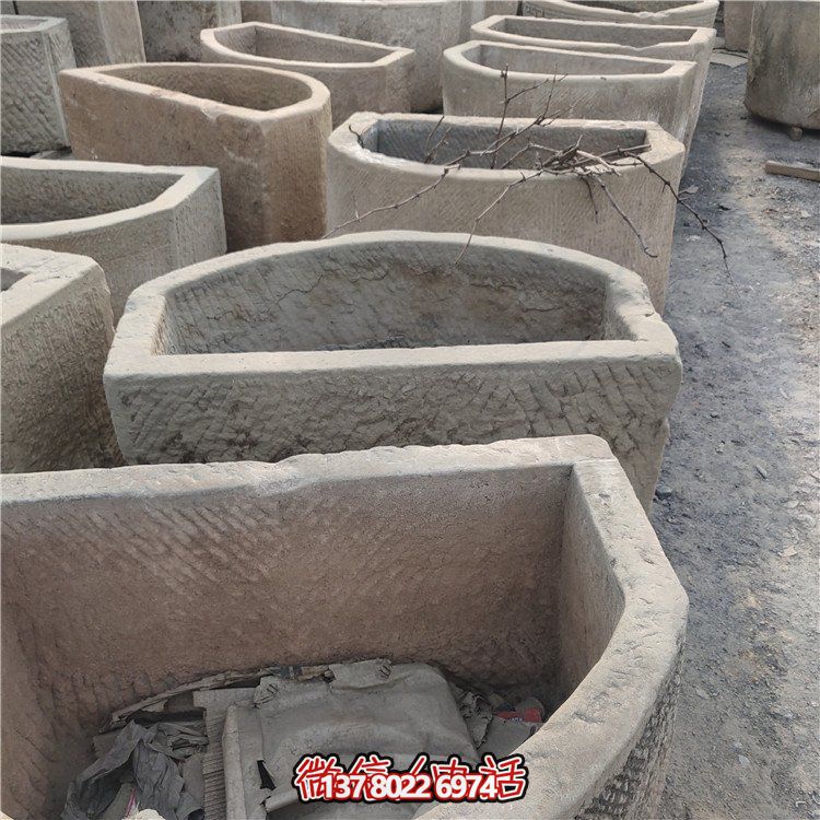 經典老石雕，精美大理石槽，美化園林景觀