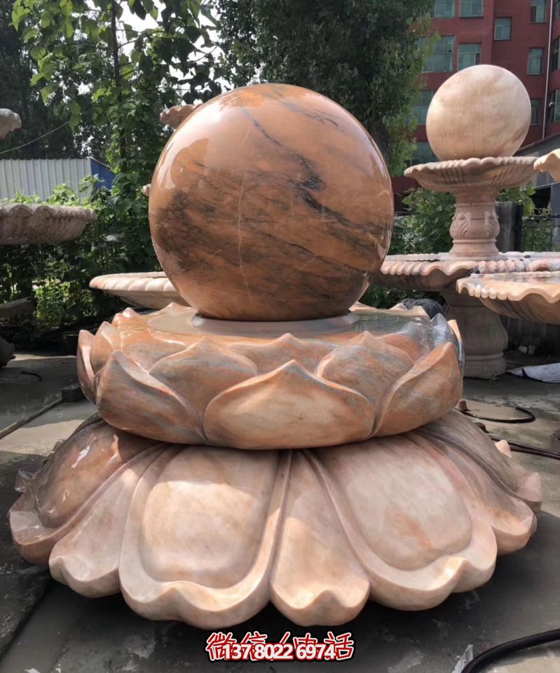 萬象景觀石雕——融合晚霞紅、蓮花風水球、雕塑別墅，讓您的景觀更加美麗
