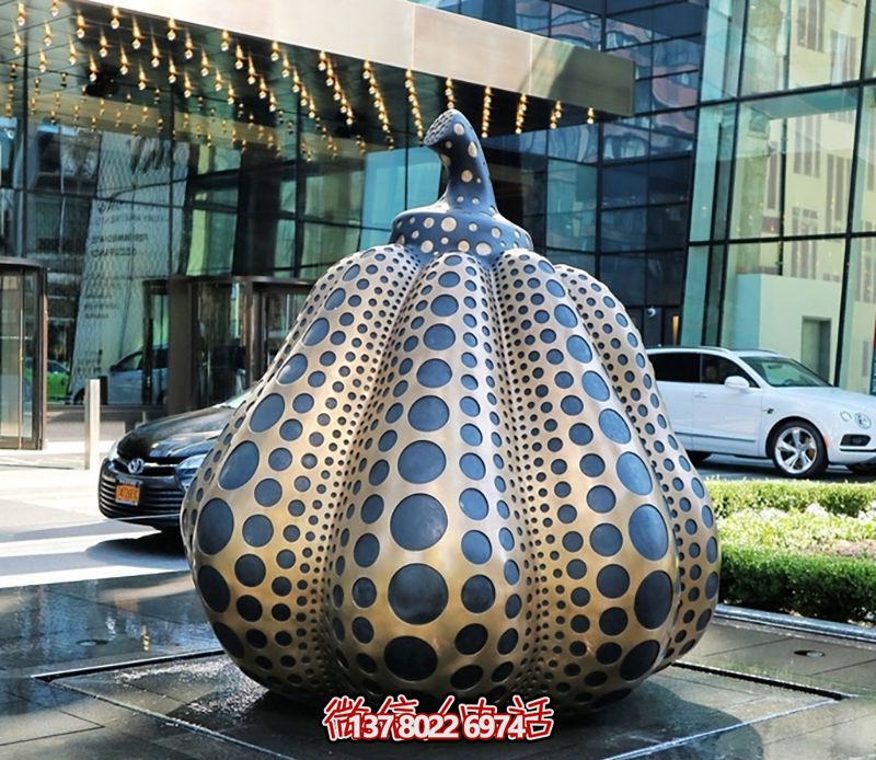不銹鋼創意黑點南瓜雕塑--一款獨特的廣場裝飾品 不銹鋼創意黑點南瓜雕塑--一款獨特的廣場裝飾品