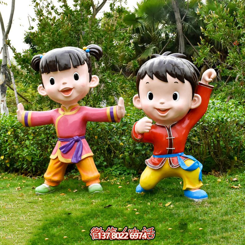 游樂場(chǎng)玻璃鋼卡通功夫人物雕塑 游樂場(chǎng)玻璃鋼卡通功夫人物雕塑
