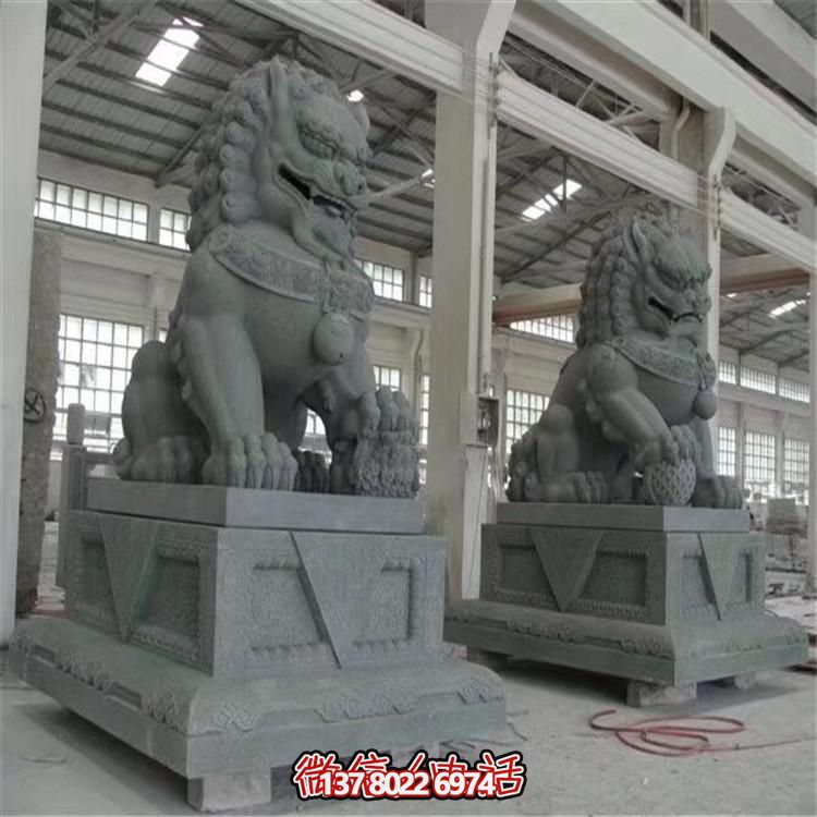 企業工廠大型青石大理石石雕獅子雕塑