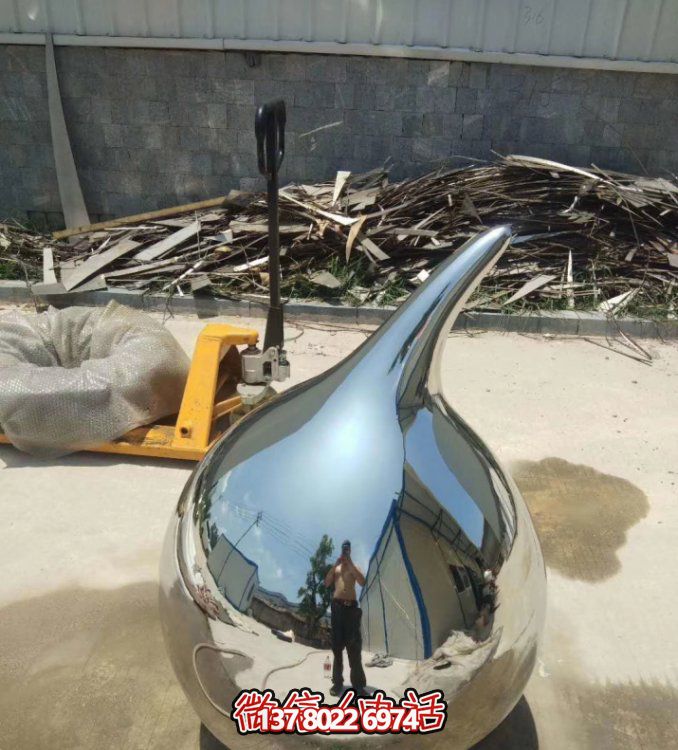 不銹鋼鏡面水滴擺件景觀(guān)園林廣場(chǎng)小品藝術(shù)品