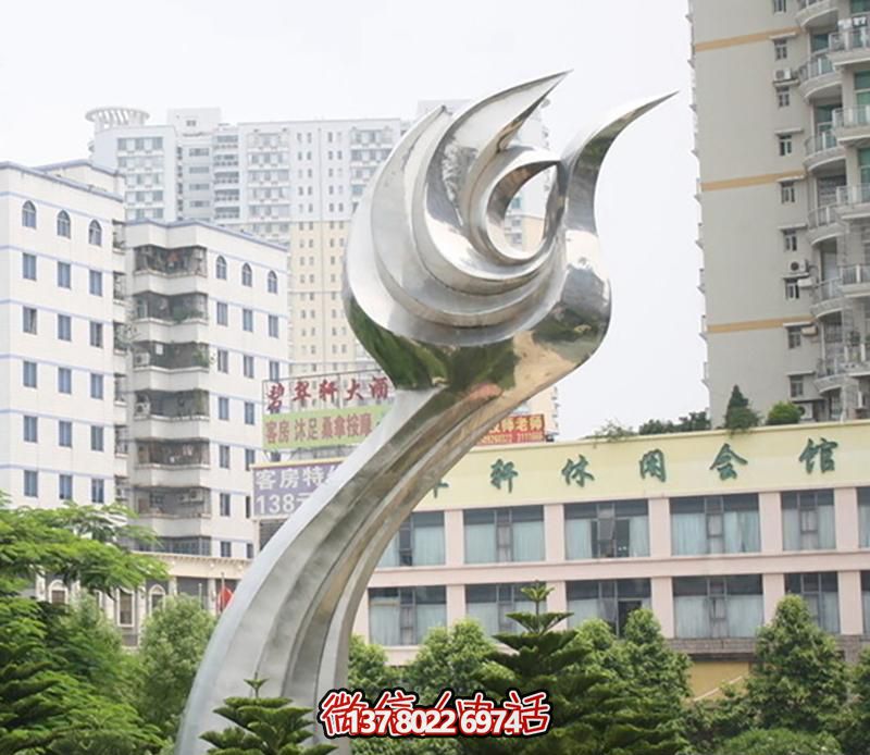 商業街大型不銹鋼創意海浪浪花雕塑 商業街大型不銹鋼創意海浪浪花雕塑