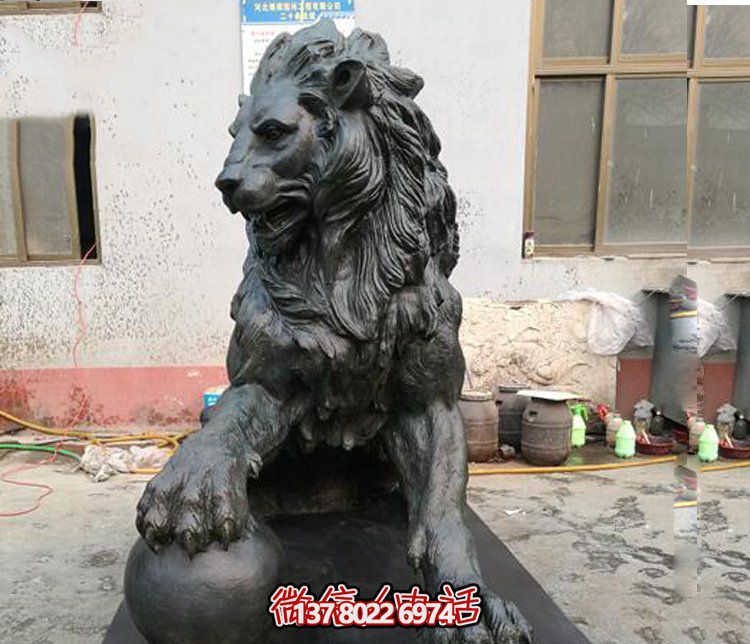 戶外景區(qū)不銹鋼仿銅石雕獅子雕塑 戶外景區(qū)不銹鋼仿銅石雕獅子雕塑