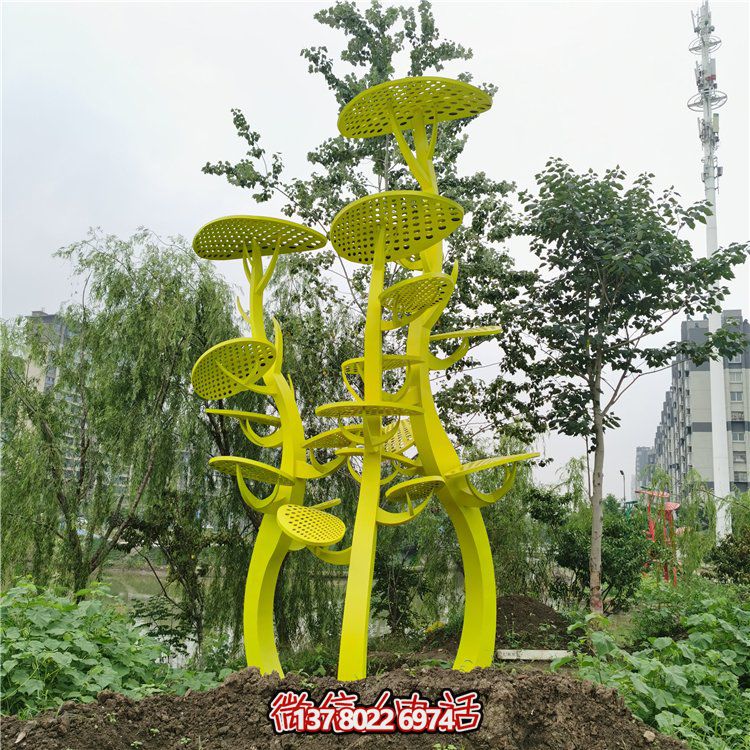 不銹鋼抽象樹，網(wǎng)狀樹葉樹冠