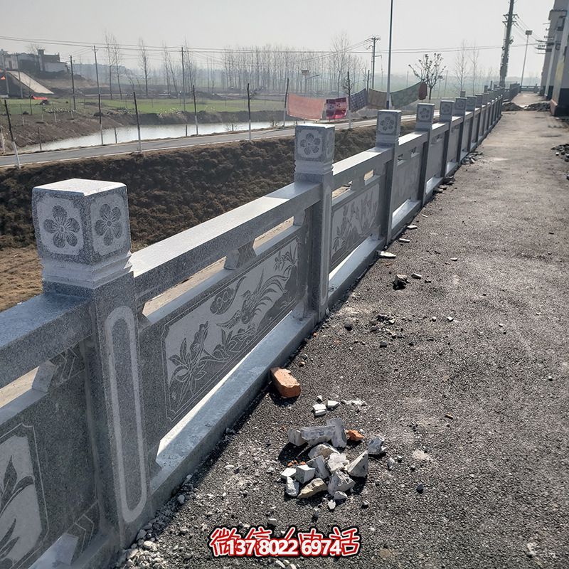 農村池塘邊裝飾大理石灰欄桿 農村池塘邊裝飾大理石灰欄桿